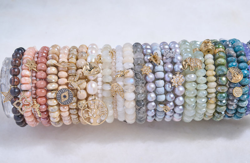 SYDNEY EVAN Wishbone & Mystic Blush Grapolite Bracelet