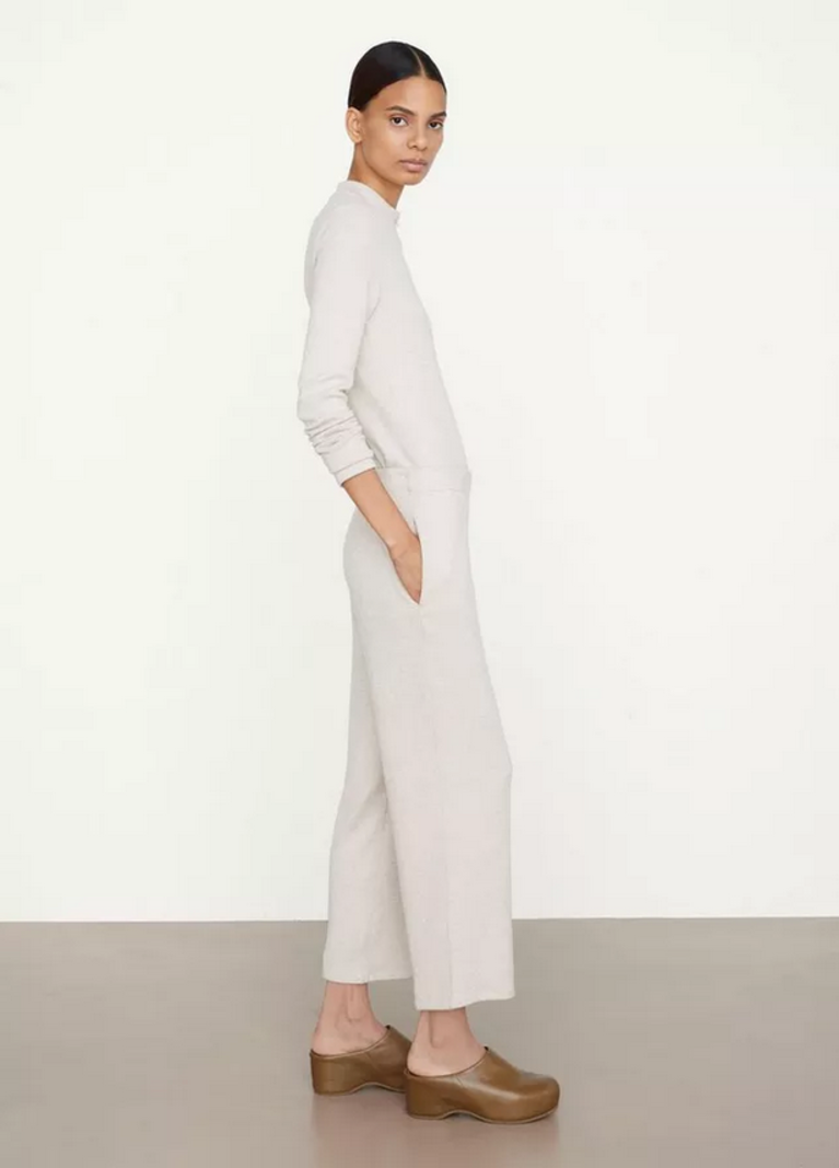 VINCE Cropped Lounge Pant - Heathered Oat