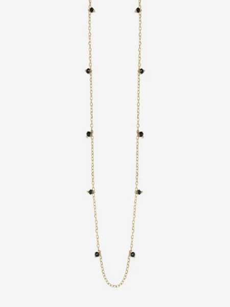 SHAESBY Black Diamond Rondelle Floater Necklace