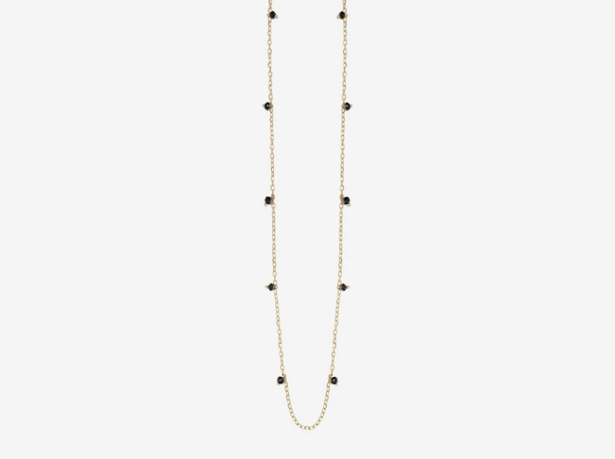 SHAESBY Black Diamond Rondelle Floater Necklace