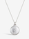 SHAESBY  Small Coin Necklace with Diamonds - Silver