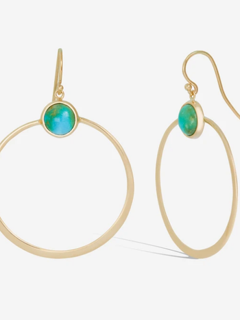 SHAESBY Daydream Hoop with Turquoise Earring