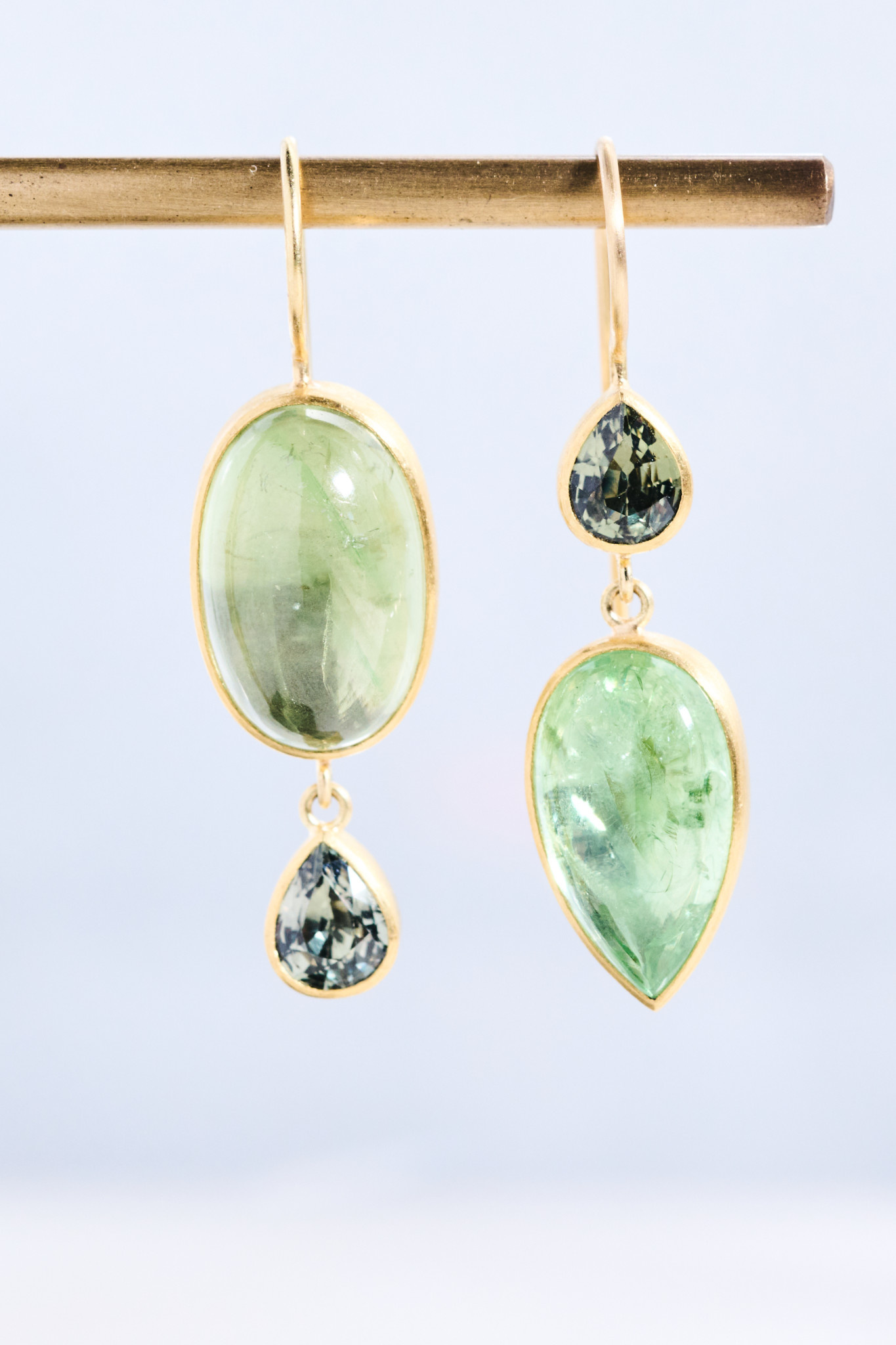 MALLARY MARKS Green Sapphire and Tsavorite Bon Bon Earrings