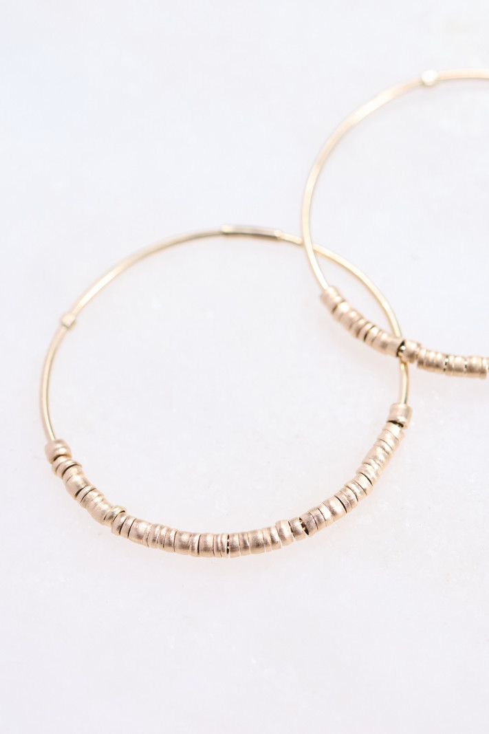 MONICA RILEY Gold Bead Wire Hoop Earrings