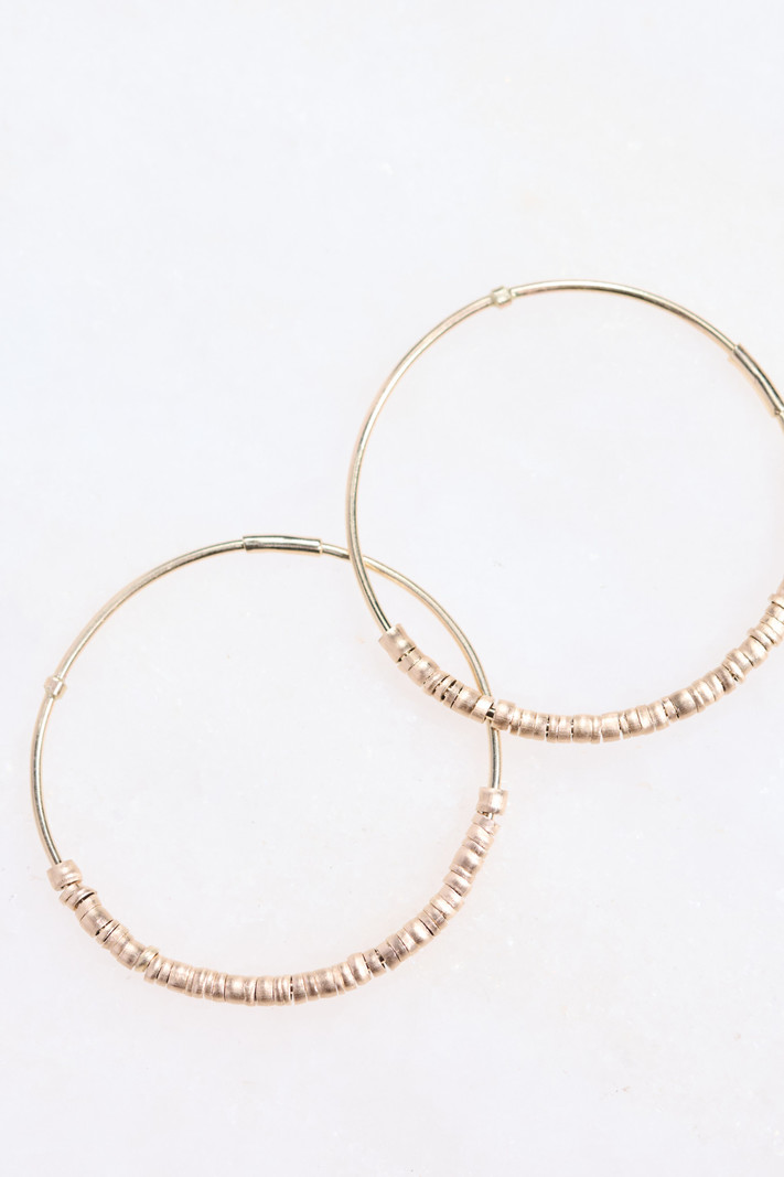 MONICA RILEY Gold Bead Wire Hoop Earrings