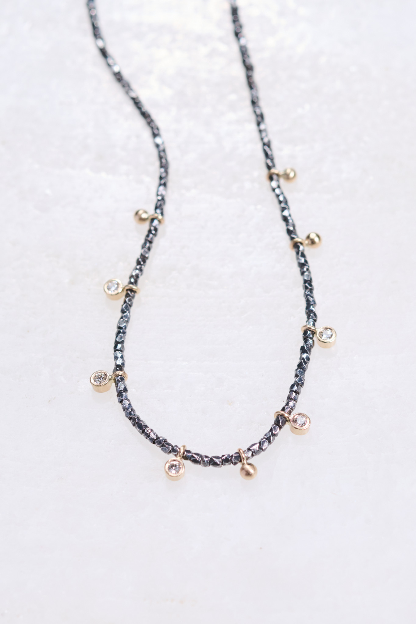 Bezel and Drop Diamond Necklace Kiki