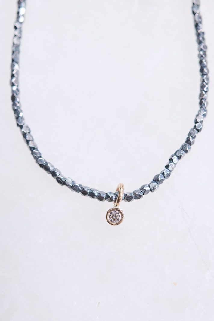MONICA RILEY Tiny Diamond Charm Necklace