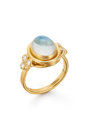 TEMPLE ST CLAIR 18K Small Blue Moonstone Temple Ring