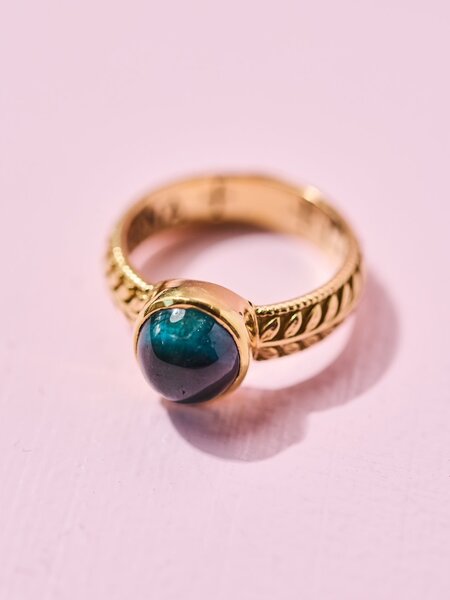 ERICA MOLINARI Green Tourmaline Leaf Band Ring
