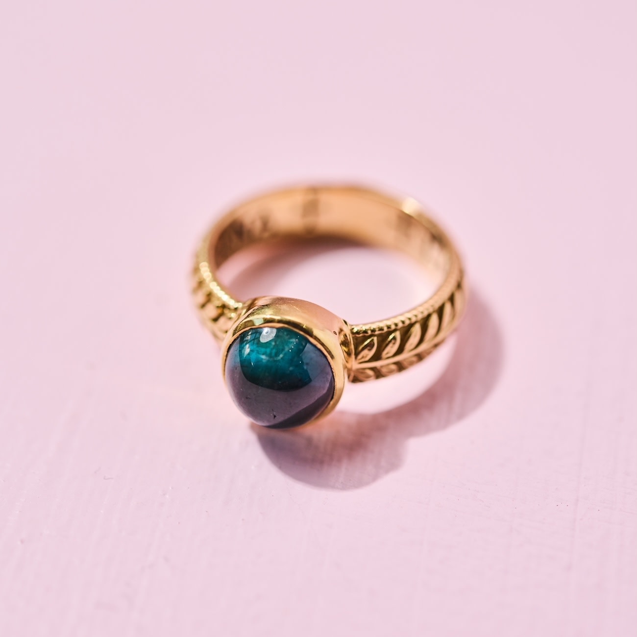 ERICA MOLINARI Green Tourmaline Leaf Band Ring