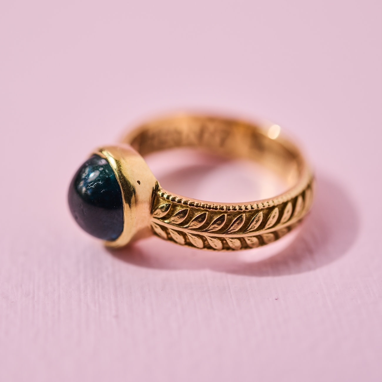 ERICA MOLINARI Green Tourmaline Leaf Band Ring