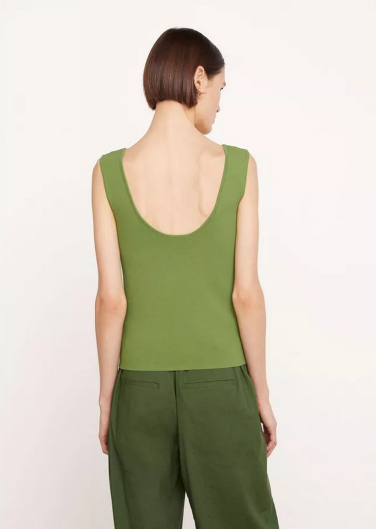 VINCE Scoop Neck Tank - Dill