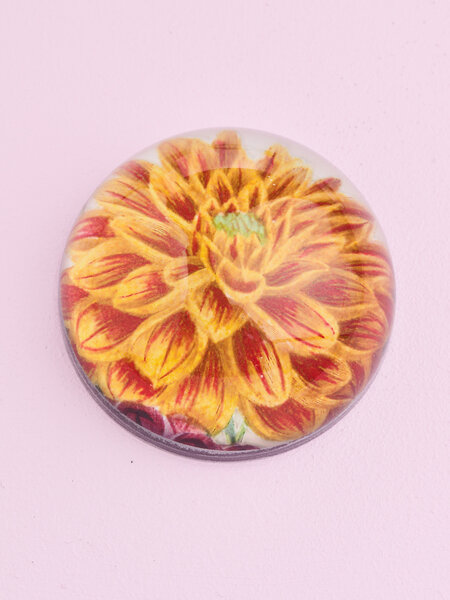JOHN DERIAN Orange Dahlia Paperweight