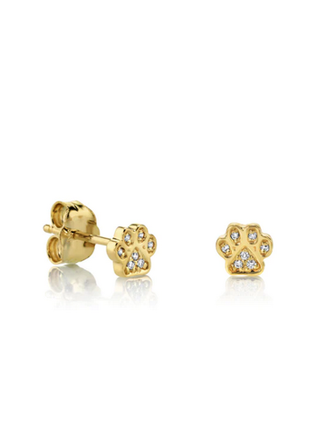 SYDNEY EVAN Mini Paw Stud Earring