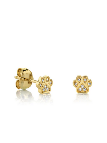 SYDNEY EVAN Mini Paw Stud Earring