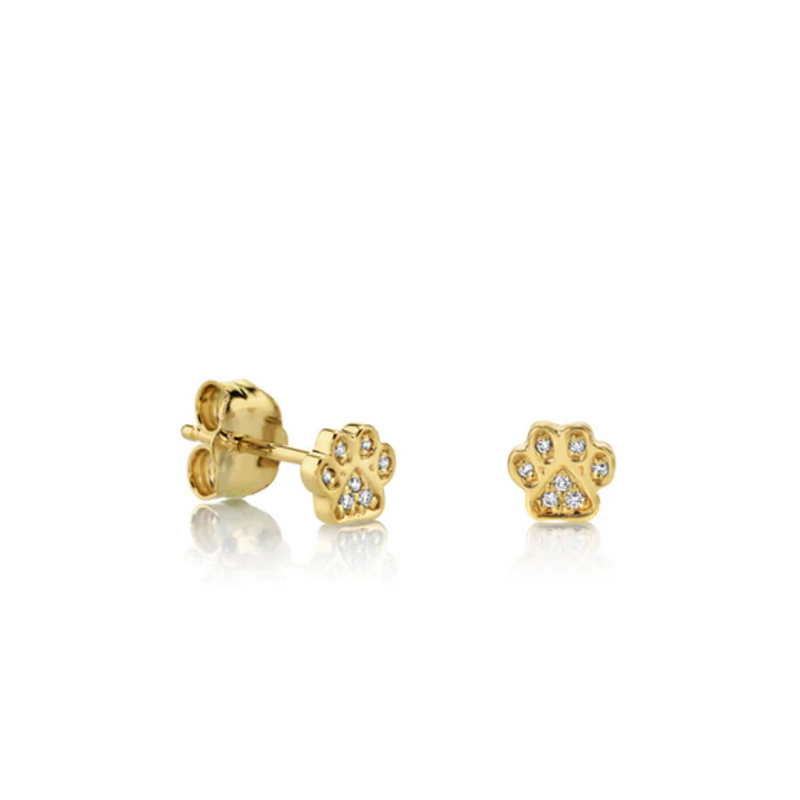 SYDNEY EVAN Mini Paw Stud Earring