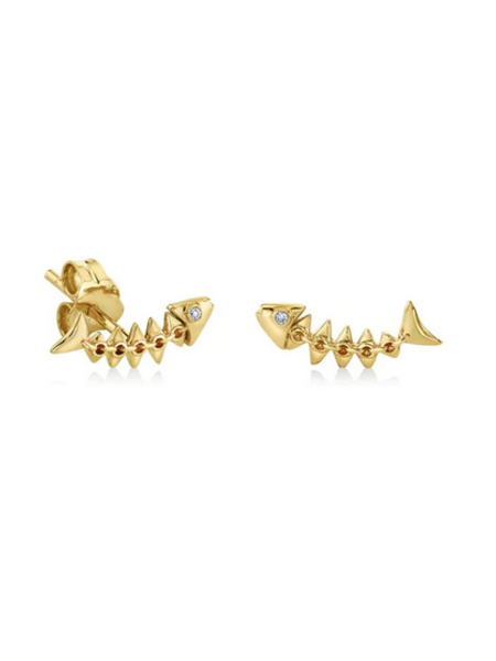 SYDNEY EVAN Fishbone Stud Earring