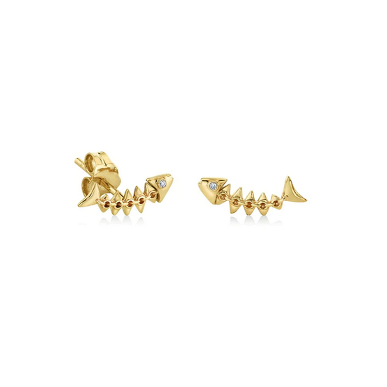 SYDNEY EVAN Fishbone Stud Earring