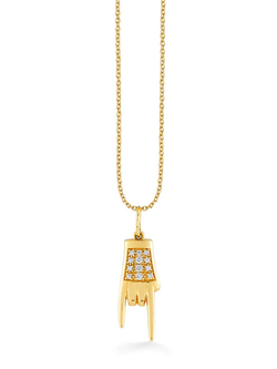 SYDNEY EVAN Mano Cornuto Charm Necklace