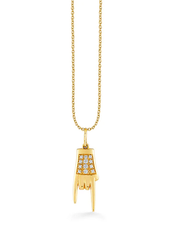 SYDNEY EVAN Mano Cornuto Charm Necklace