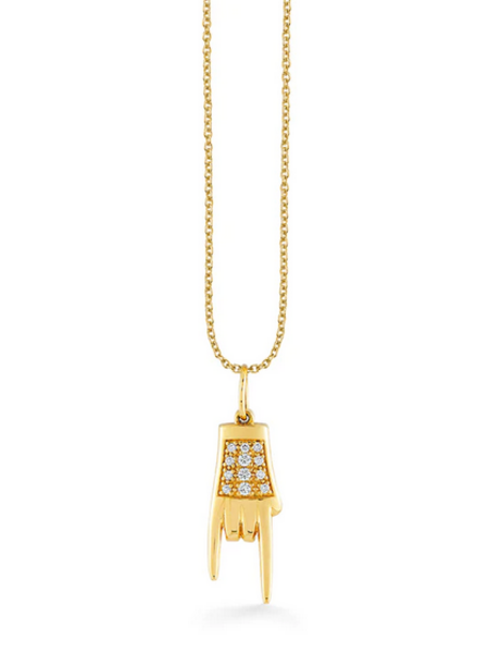 SYDNEY EVAN Mano Cornuto Charm Necklace
