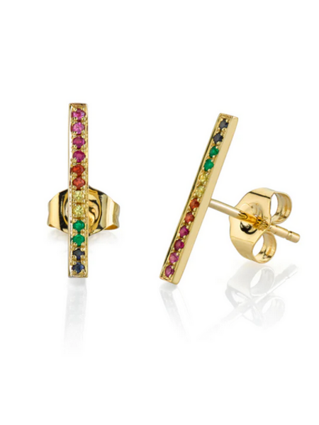SYDNEY EVAN Rainbow Bar Stud Earring