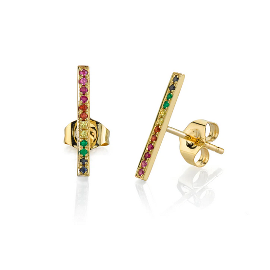 SYDNEY EVAN Rainbow Bar Stud Earring