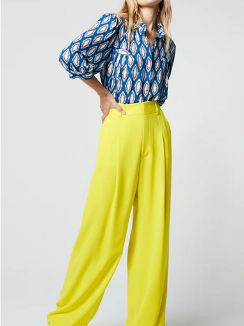 SMYTHE Pleated Trouser - Chartreuse