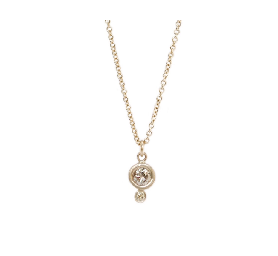 MONICA RILEY Double Champagne Diamond Bezel Necklace