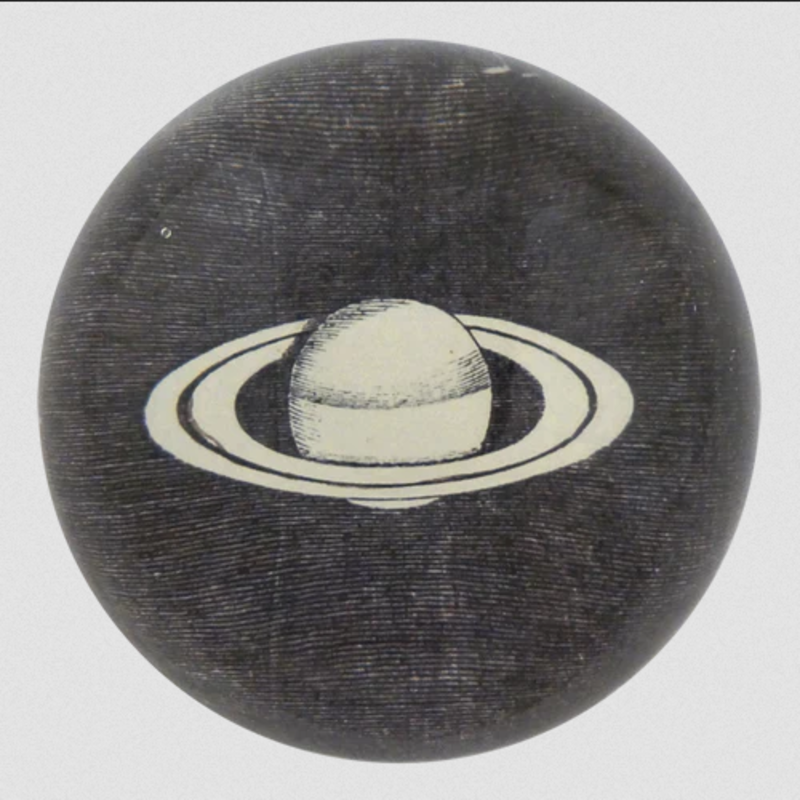 JOHN DERIAN Dome Paperweight - Saturn (Black & White)