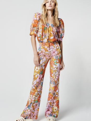 Mid-Rise Pintuck Crop Flare Pant - Eden - Kiki