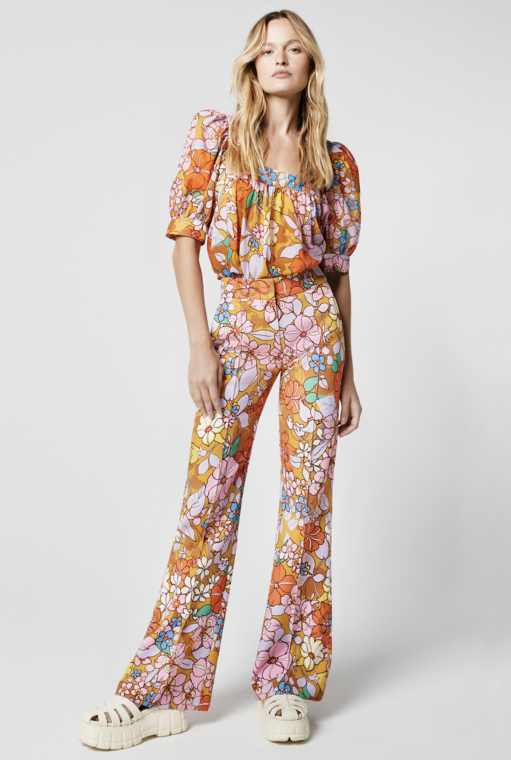SMYTHE Sixties Floral Pintuck Trouser