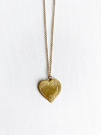 SHANNON JOHNSON 14K Satin Navajo Heart Necklace