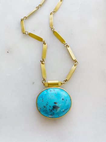 MALLARY MARKS Turquoise Bamboo Necklace