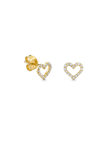 SYDNEY EVAN Small Open Heart Stud Earring