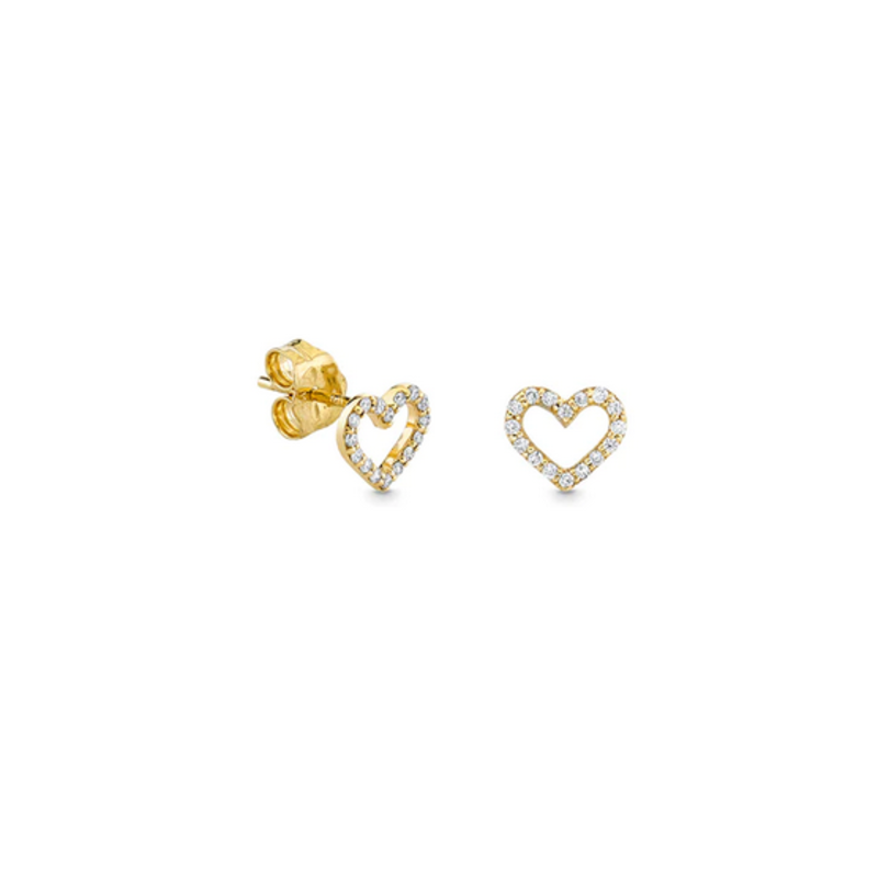 SYDNEY EVAN Small Open Heart Stud Earring