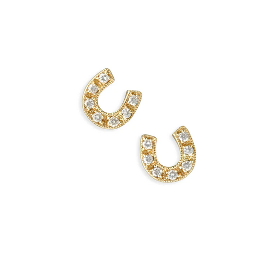 SYDNEY EVAN Pave Horseshoe Stud Earring