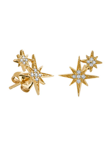 SYDNEY EVAN Double Starburst Stud Earring