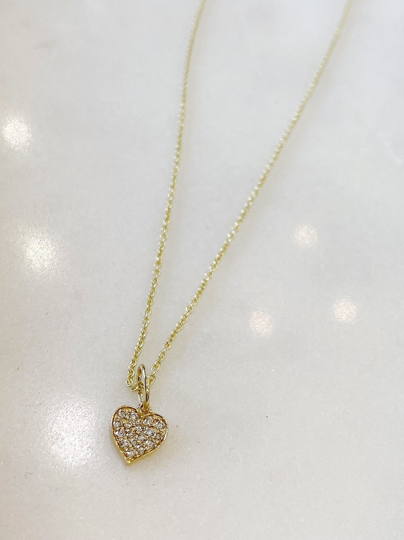 SYDNEY EVAN Diamond Heart Charm Necklace