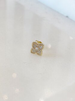 SYDNEY EVAN Pave Bezel Moroccan Stud Earring