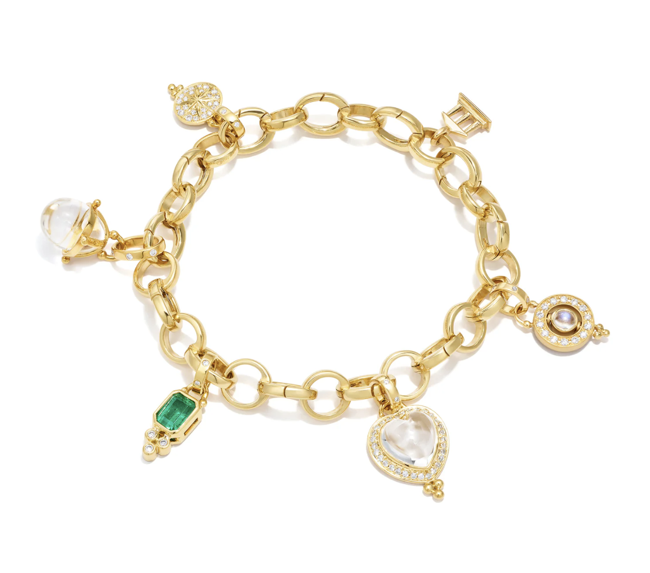 TEMPLE ST CLAIR 18K Temple Charm Bracelet