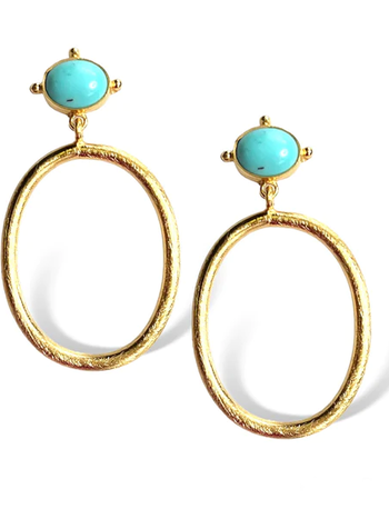 DINA MACKNEY Turquoise Hoop Earring