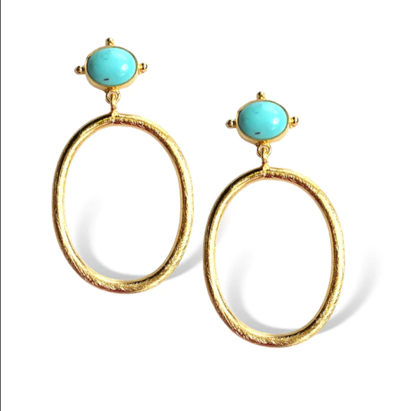 DINA MACKNEY Turquoise Hoop Earring