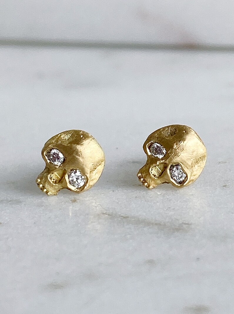 ERICA MOLINARI Skull Stud Earrings