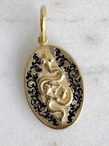 ERICA MOLINARI Small Oval Floral Snake Charm