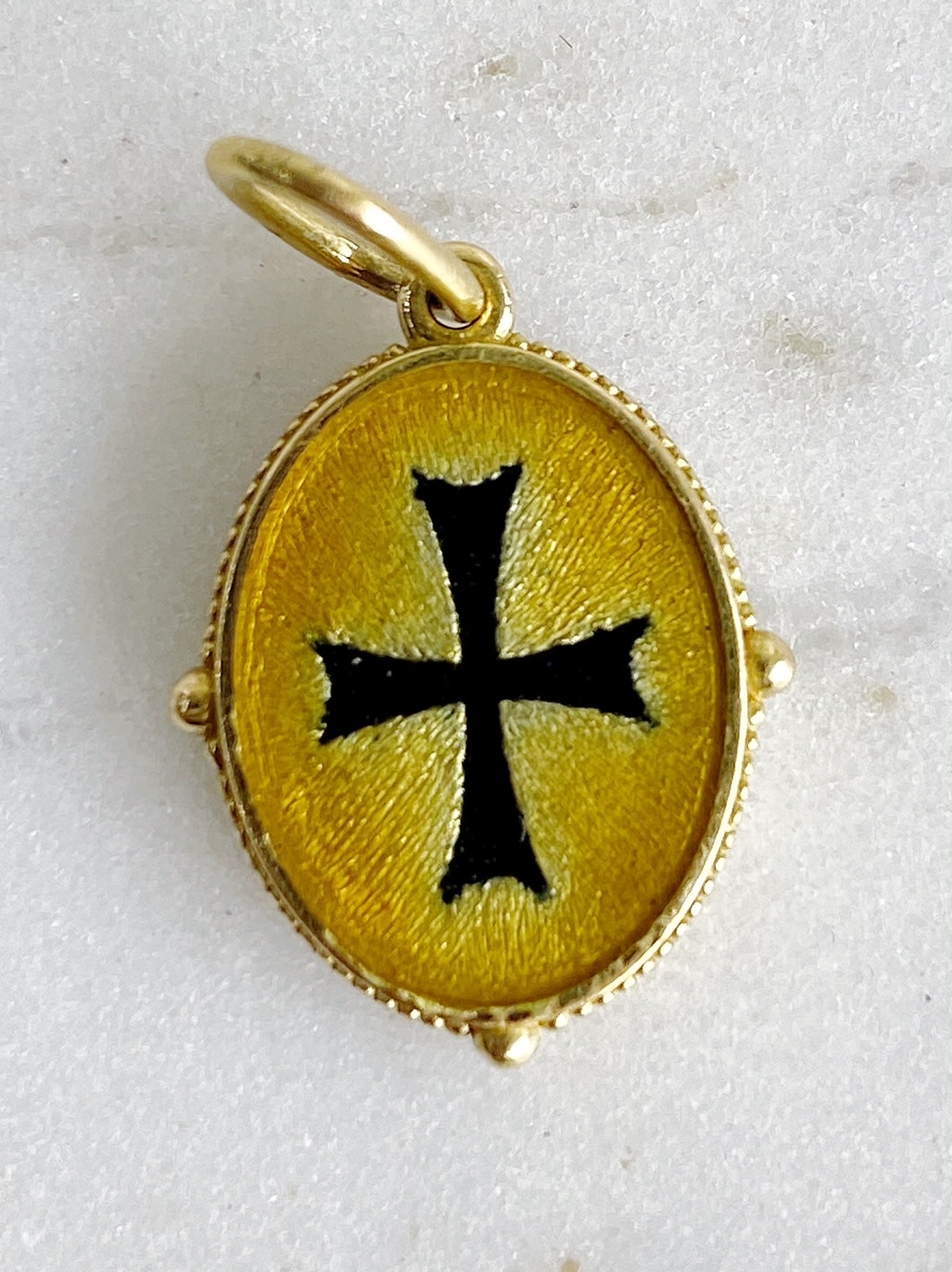 ERICA MOLINARI Enamel Double Cross Charm
