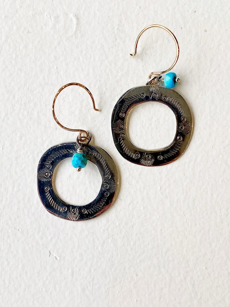 SHANNON JOHNSON Sterling Navajo Lil Shiny Hoop Earrings