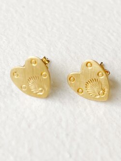 SHANNON JOHNSON 14K Satin Navajo Heart Earrings
