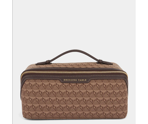 Brown Dressing Table jacquard vanity case, Anya Hindmarch