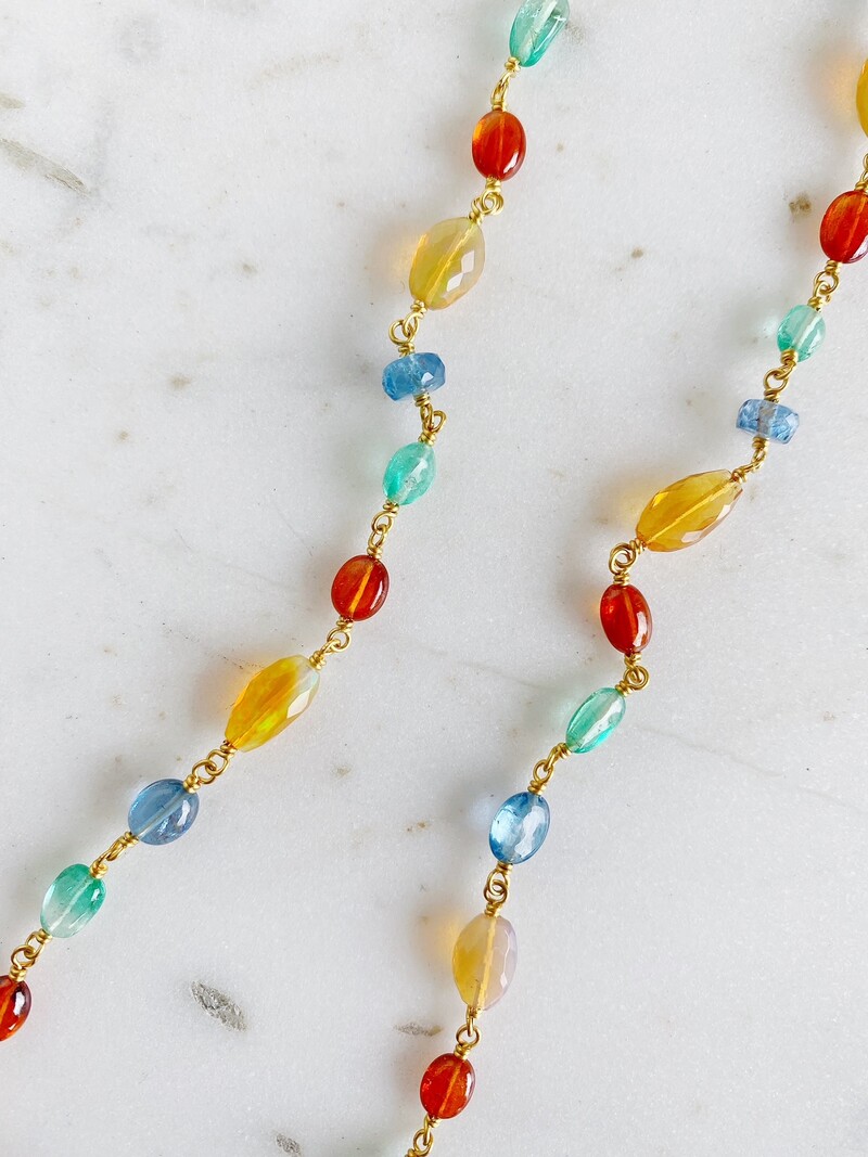 MALLARY MARKS Multi Color Opal Spun Sugar Necklace